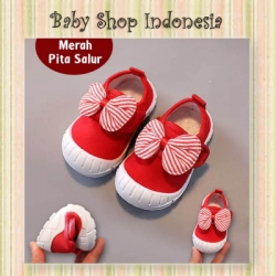 S1005 Sepatu Anak Perempuan Sepatu Anak Import Big Bow Red Sepatu Anak Merah  large